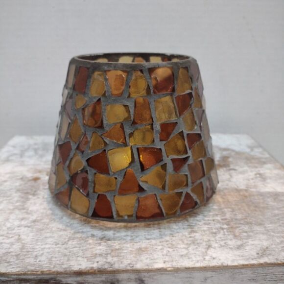 Mosaic Tile Candle Shade Amber  Colors Y1 - Picture 7 of 7